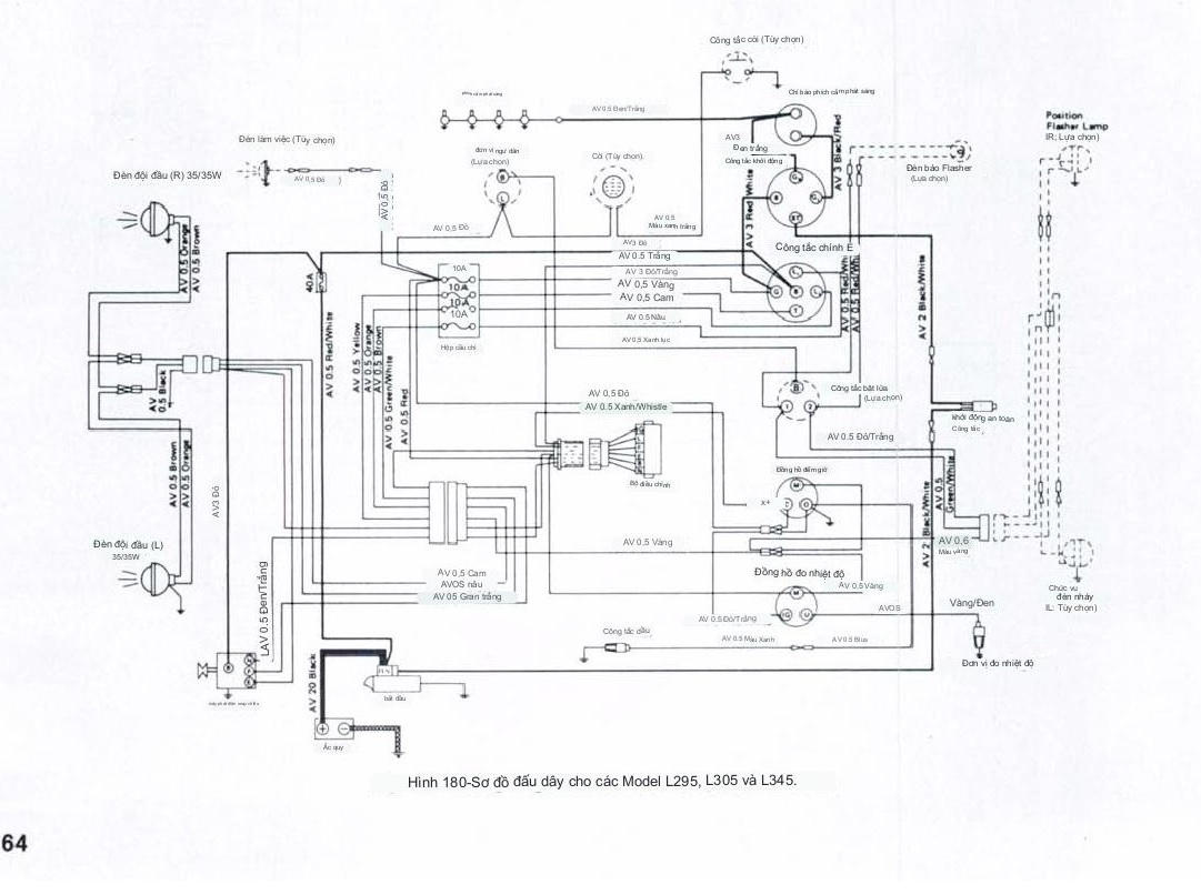 SƠ ĐỒ MẠCH ĐIỆN MÁY KÉO KUBOTA L295,L305,L345